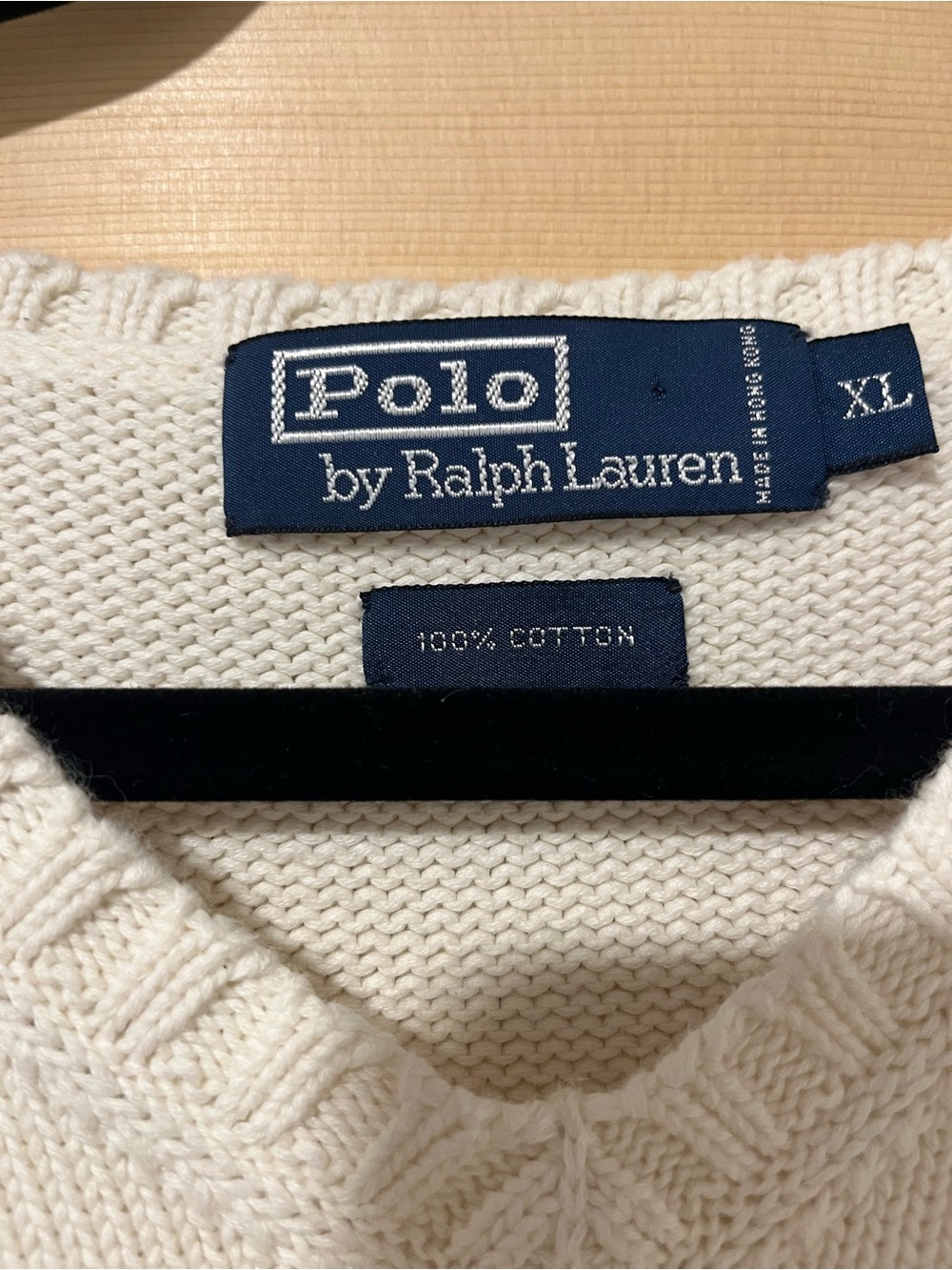 Ralph Lauren White V-Neck Sweater Vest with Navy Pony XL - Picture 3 of 7